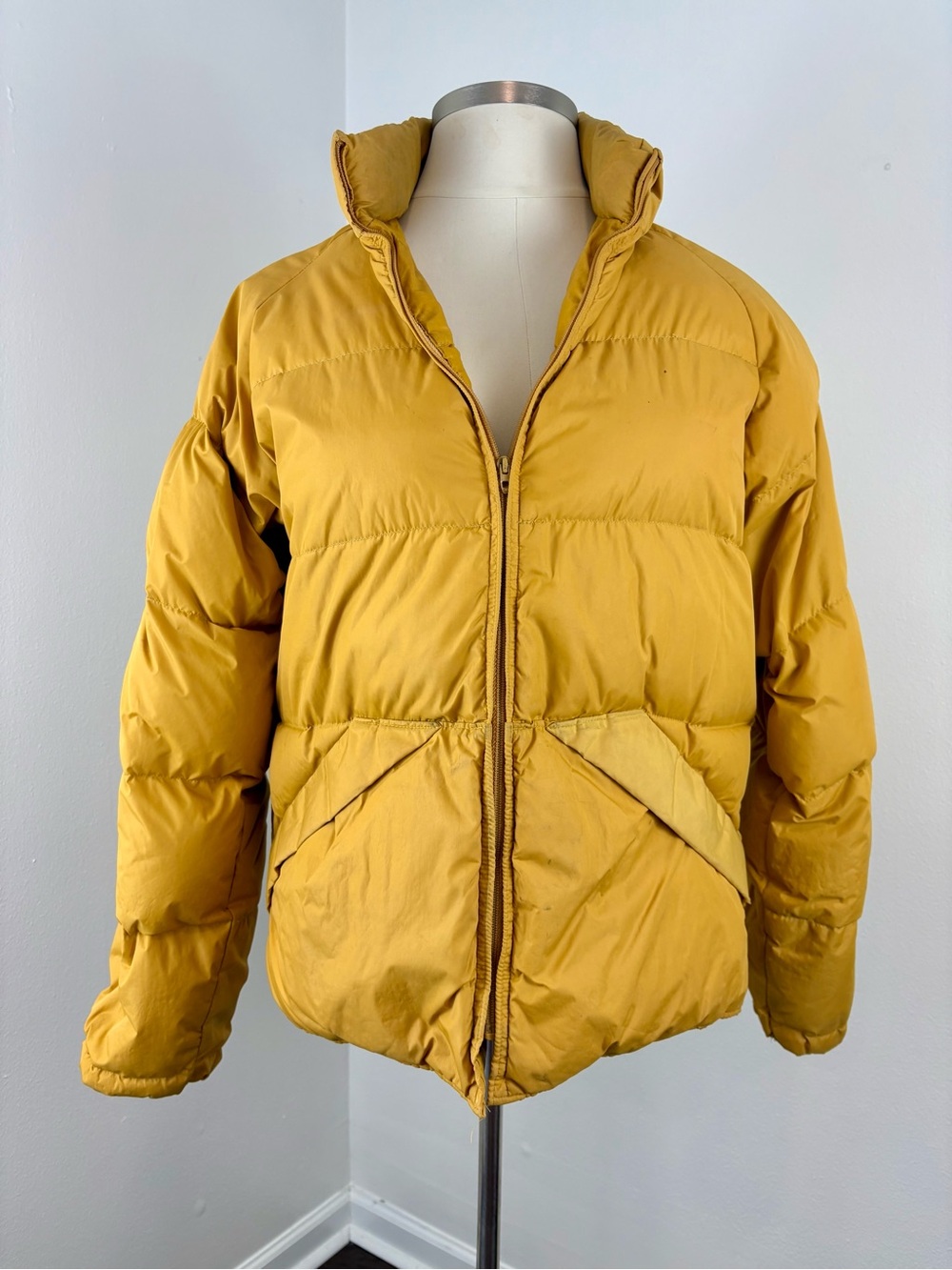 Vintage 1970s Mustard Yellow Puffer Jacket